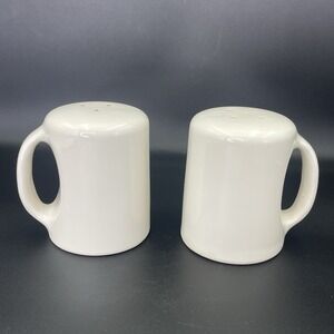 VTG Omnibus Japan White Ceramic Large Salt & Pepper Shaker Set Minimalist MCM